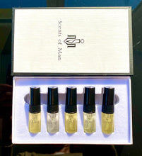 Load image into Gallery viewer, 5 scent box, showing just the 5 glass spray bottles.